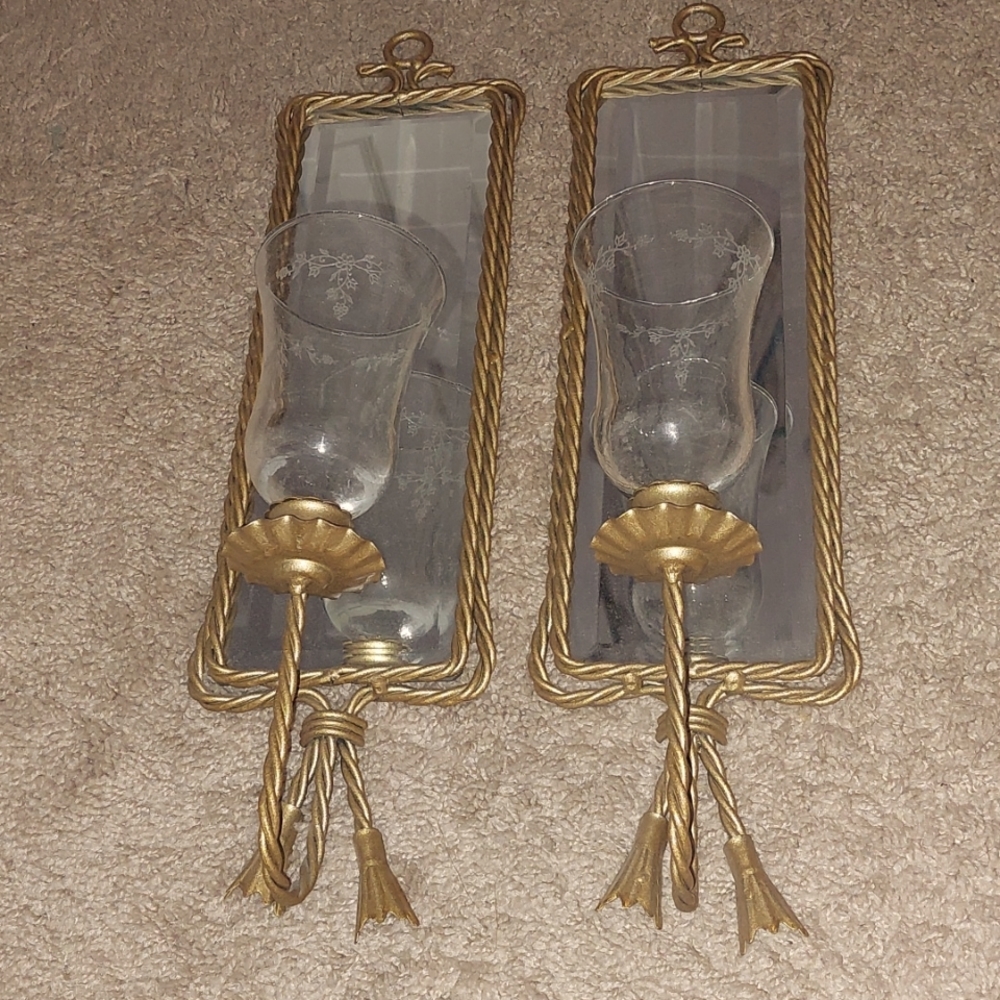 2 Wall scones with mirror